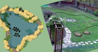 Как да си направим езерце в страната - изкуствено декоративно езеро в градината и на мястото, красив дизайн на езерцето, снимка