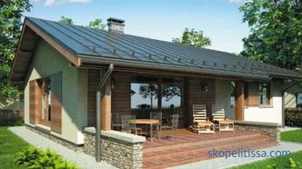 Изложението на едноетажни къщи с тераса - особено на оформлението и завършва
