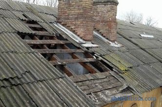 Ремонт на покрив от шифер, дефекти и методи за тяхното откриване, ремонтни работи