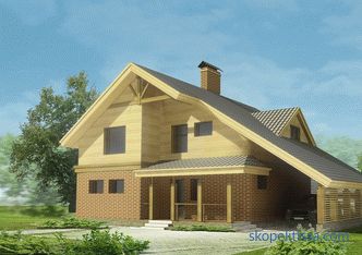 Проекти на комбинирани къщи от камък и дърво за строителство до ключ в Москва