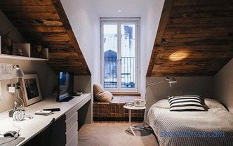 Интериор и дизайн на таванското помещение в дървена къща, втори етаж в къщата, покрива на тавана, идеи, снимки