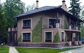 Дизайн и стилове на фасадата на селска къща: примери със снимки